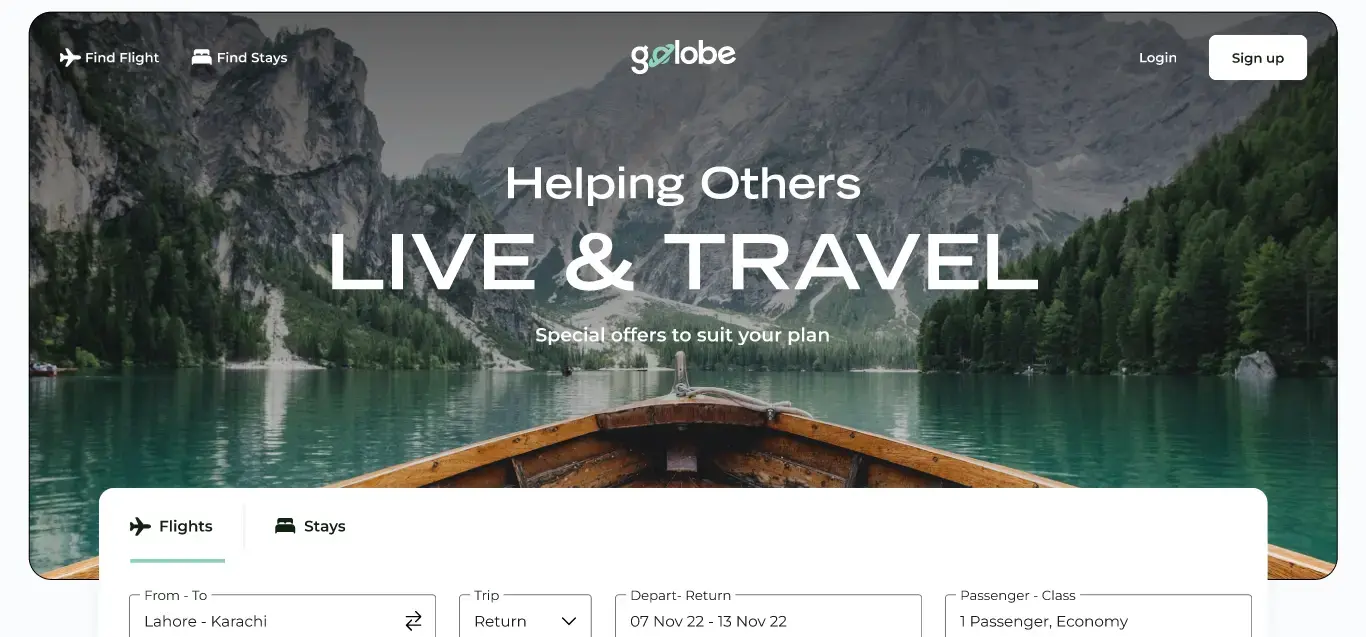 Golobe Travel Agency website